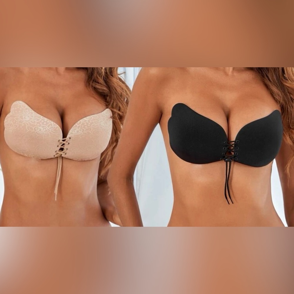 2 Pack Lace Up Self Adhesive Bra NWT